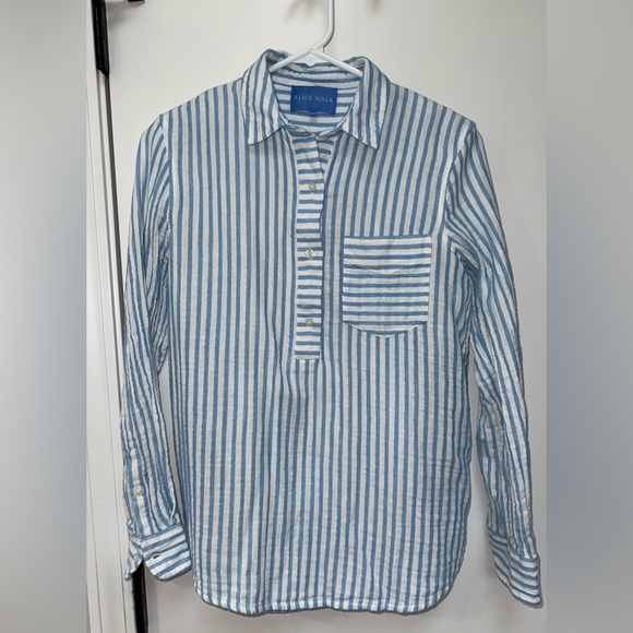 Alice Walk Tops - Alice Walk STRIPED ORGANIC COTTON CLOUD TOP - DOUBLE GAUZE